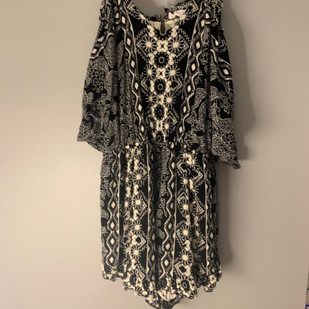 Black and White Patterned Romper